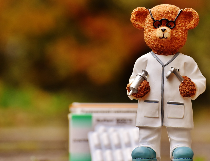 profession, decoration, funny, focus on foreground, no people, 4K, figurine, figure, bear, doctor, representation, male likeness, sweet, stuffed toy, art and craft