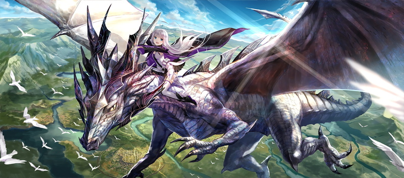 reflection, sea life, anime, transparent, sea, birds, dragon, animal wildlife, glass - material, 2K, marine, stockings, swimming, vertebrate, anime girls