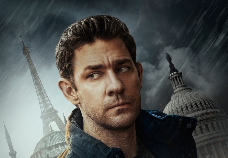 tower, man, John Krasinski, 2K, black, Tom Clancys Jack Ryan, eiffel, collared, top, background