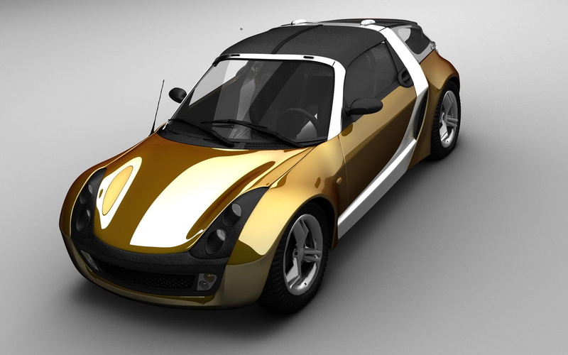 1920x1200, super, black, roadster, smart, cars, gray, smart roadster, 1080P, car, gold