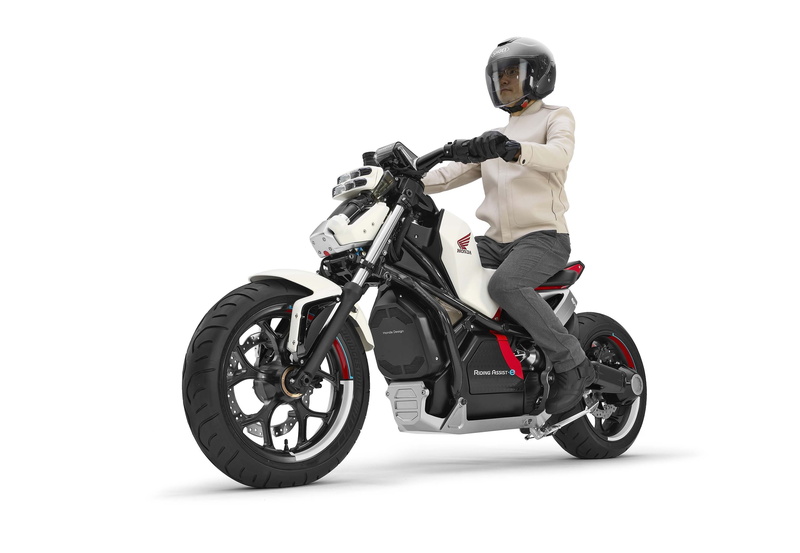 sports equipment, studio shot, sports helmet, one person, full length, transportation, sport, cut out, Honda Riding Assist-e, copy space, men, white background