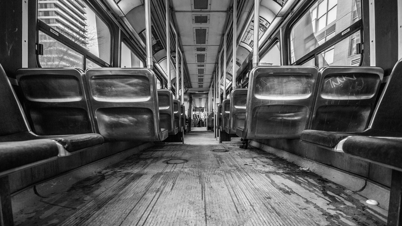subway train, direction, seats, route, bench, indoors, in a row, floor, town, rail transportation, no people, seat, transport, 5K, empty, passenger train