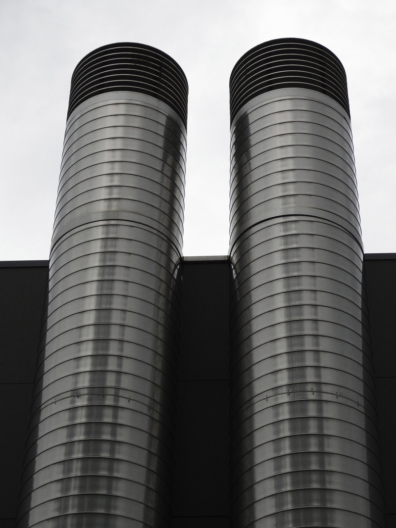no people, built Structure, industrial plant, day, industry, low angle view, 5K, fireplace, tall - high, silo, building, steel, outdoors, industrial building