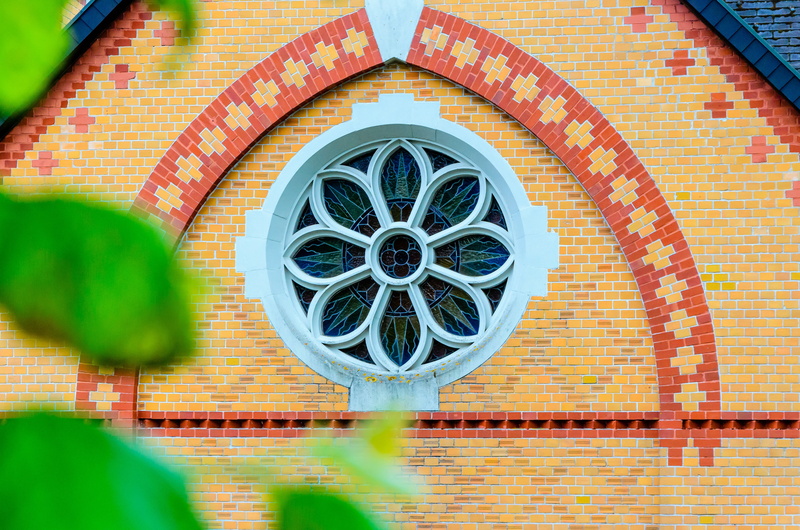 air duct, multi colored, window, house, outdoors, germany, pattern, day, 4K, plant, wall, triberg, nature, building, church, wall - building feature, low angle view
