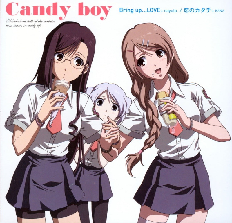 anime girls, friendship, human body part, adolescence, two people, young women, emotion, Kamiyama Sakuya, Yukino Sakurai, cartoon, Candy Boy, men, child