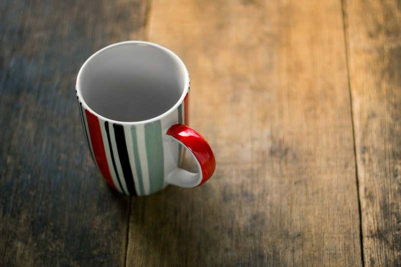 mug, space, wooden, cup, no people, closeup, wood - material, food and drink, striped, fresh, empty, hot drink, black, brown, food, copy space, refreshment