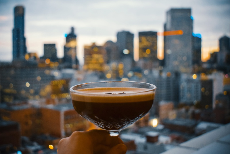 beverage, sunset, refreshment, building, city, close-up, australia, drink, human body part, melbourne, glass, person, beer glass, blur, focus on foreground