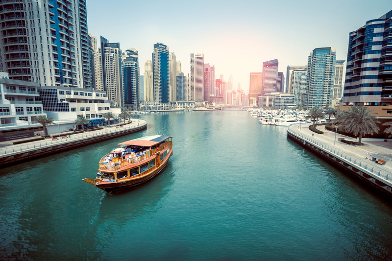 united Arab Emirates, skyscraper, passenger craft, brown, body, downtown District, modern, business, no people, landscape, dubai, passenger, city, transportation