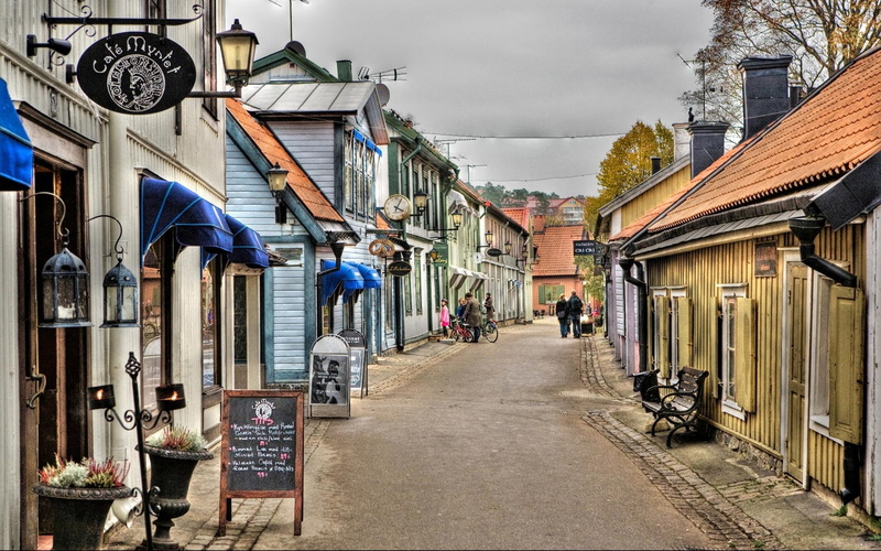 animals, hdr, sidestreet, street, people, stores, 1080P