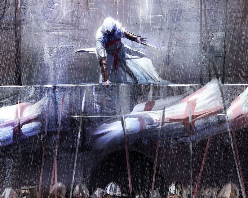 water, young women, one person, day, females, rain, women, Assassins Creed, s, blurred motion, enjoyment, painting, outdoors, nature, creed, video games