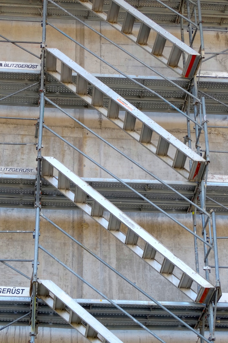 architecture, construction site, high angle view, stairs, building, outdoors, metal, backgrounds, upgrade, construction industry, full frame, staircase