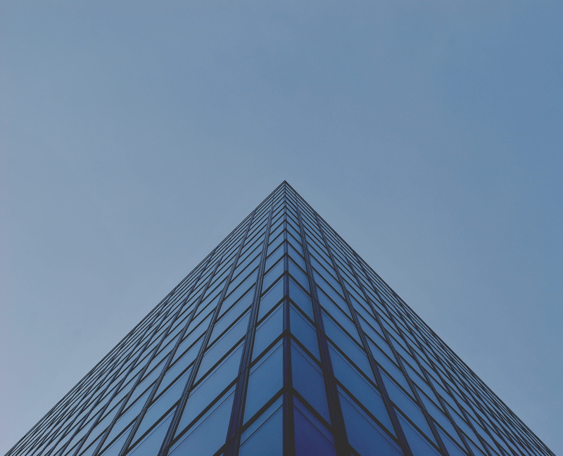 office, up, metal, no people, building exterior, upward, 2K, office building exterior, triangle shape, steel, building, triangle, built structure, low
