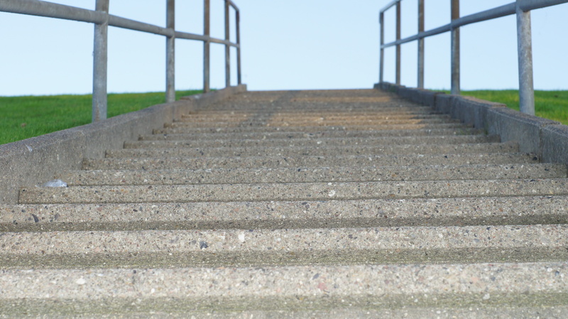 4K, steel, in a row, Stairs, high, growth, architecture, career, nature, greenhouse, sky, metal, outdoors, copy space, landscape, upward, Railing, plant