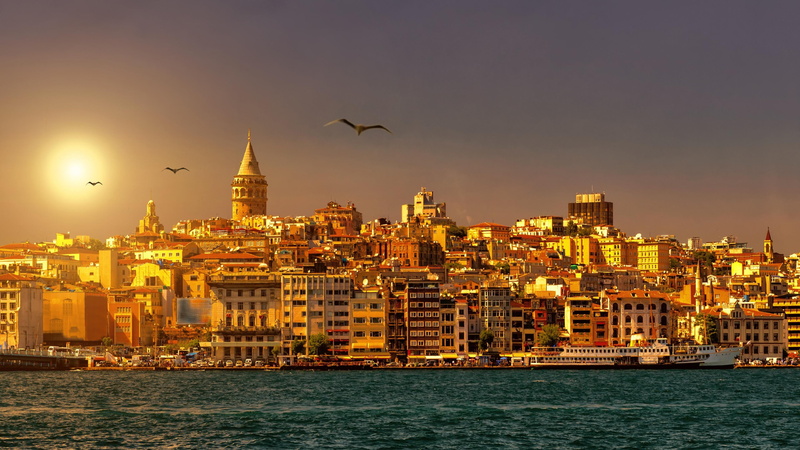 seagulls, no people, evening, golden, religion, water, building exterior, travel, building, outdoors, transportation, travel destinations, horizon, landmark