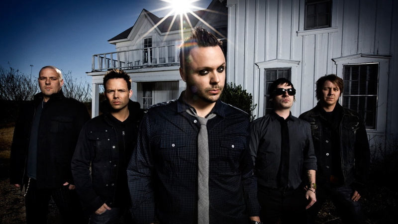 looking at camera, aggression, sun, built structure, building exterior, band, people, young adult, group of people, building, clothing, blue october, 1080P