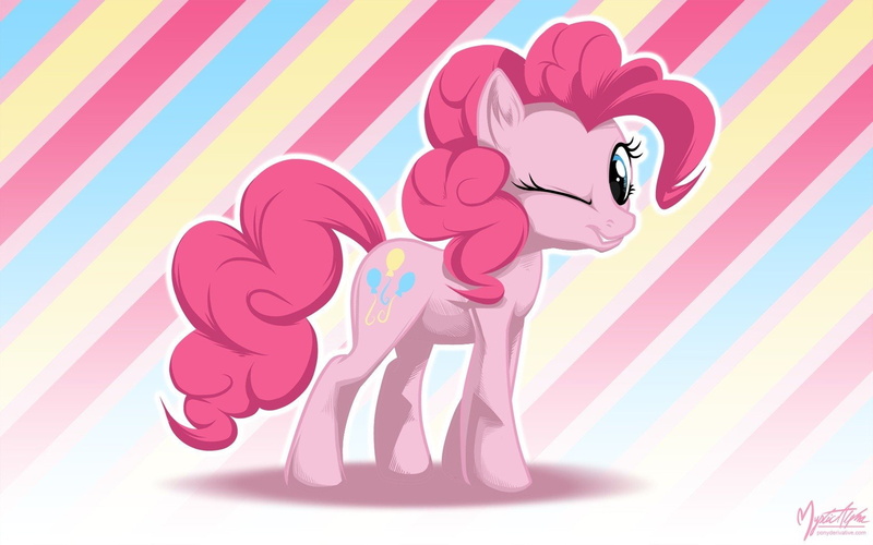wink, pony, wall, pie, 720P, pinkie