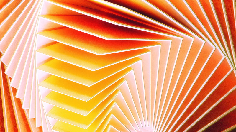 shape, still life, staircase, orange color, full frame, spiral, multi colored, abstract, no people, striped, steps and staircases, close-up, backgrounds