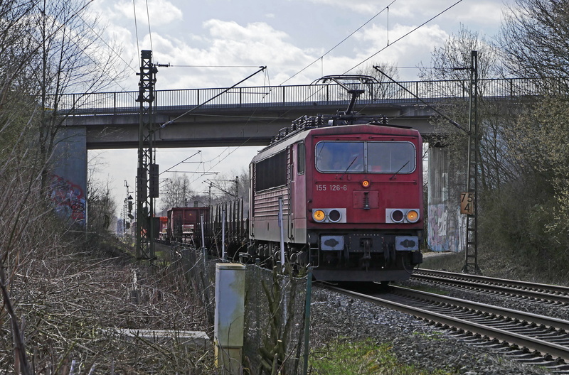 train, 5K, freight train, cloud - sky, transport system, bare tree, electric locomotive, transport, plant, travel, railroad track, br155, transportation