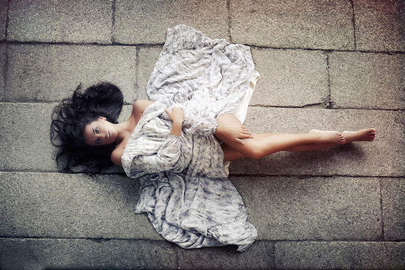Karen Abramyan, stones, butterfly, 1080P, dress, girl