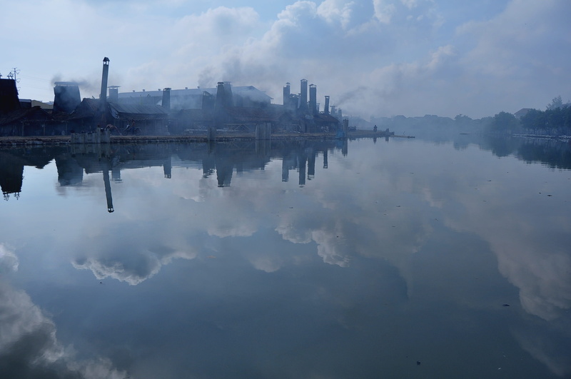 building, water, city, scenics - nature, outdoors, architecture, sky, building exterior, waterfront, tranquil scene, central java, standing water, tranquility
