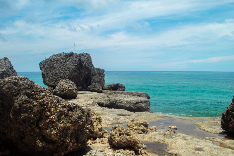 Beach, beauty in nature, beautiful, the landscape, Natural, cloud, field, central java, mount, the sky is blue, view, water, rock formation, the tree, jateng