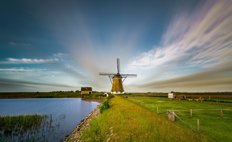 weather, sky, dike, renewable energy, field, fuel and power generation, plant, land, cloud - sky, traditional windmill, wind turbine, beauty in nature