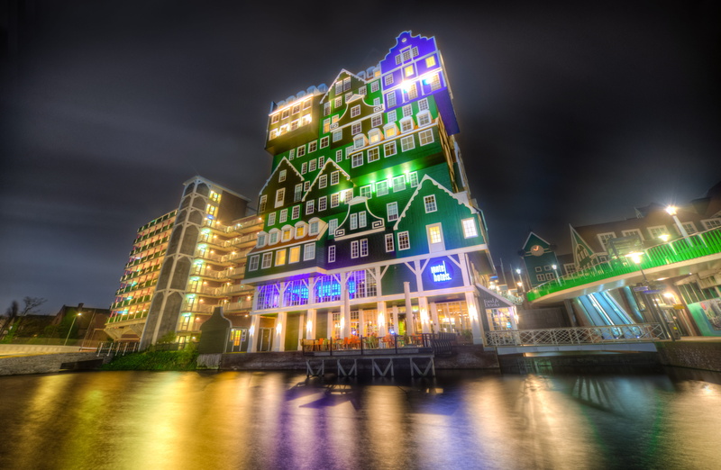 green, city life, travel destinations, nighttime, reflection, village, typical dutch, dutch, tourism, hdr, nature, hotel, angle, office building exterior