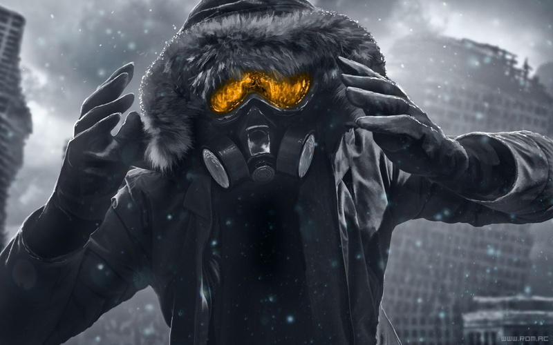 digital, hd, snow, vitaly, 1080P, romantically, apocalyptic, gas, art, s, x, alexius, masks, artwork, gas masks, wall