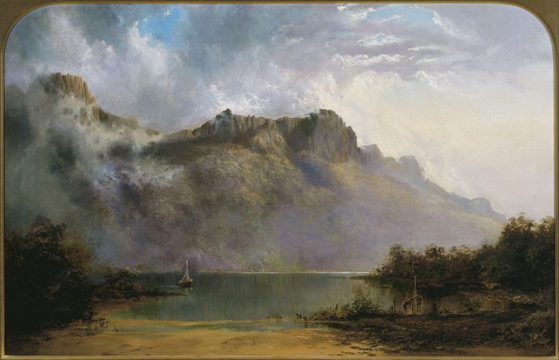 WC Piguenit, artwork, 4K, Mount olympus, Greek Mythology, painting