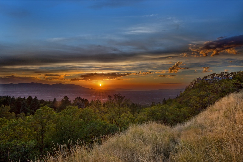 1080P, Utah, Millcreek Township, sunset, lake, Mount Olympus Cove, Milkic, panorama