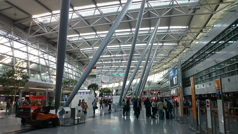 airport terminal, journey, ceiling, airport, modern, men, Dome, Düsseldorf, group of people, Checkin, glass dome, Glass, city, interior design, Airport