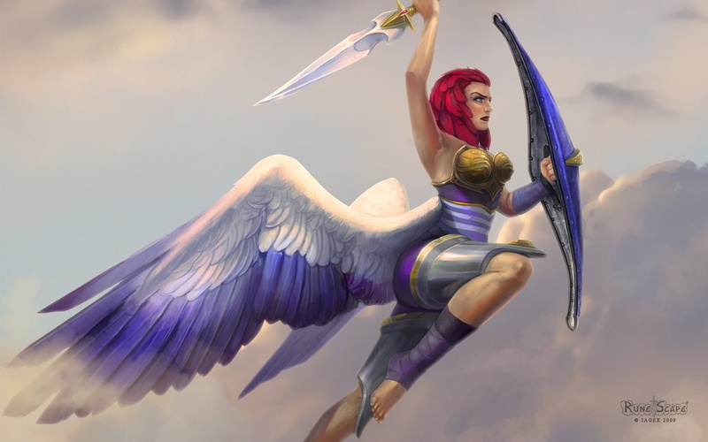 warrior, girl, 1080P, runescape, fantasy, angel, adventure