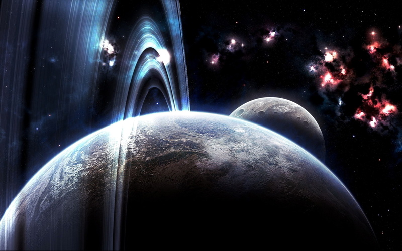 Space, hd, Galaxies, planets, art, planet, sci-fi, 2K