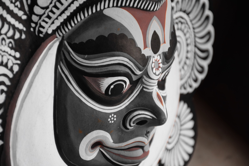 art and craft, arijit photo, 5K, chau mask, disguise, no people, single object, silver colored, human representation, representation, pattern, purulia