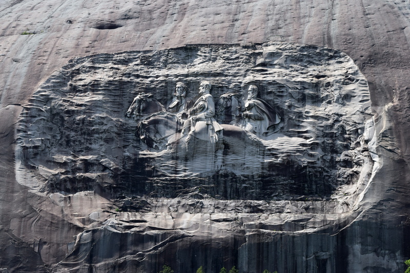 georgia, tourism, memorial, landscape, reflection, ice, 5K, close-up, rock, carving, scenic, sculpture, day, textured, sky, stone mountain georgia, solid