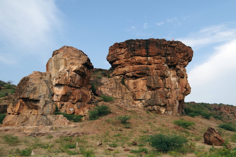 nature, rock - Object, eroded, Badami, travel destinations, scenics, solid, semi-arid, scenics - nature, land, beauty in nature, famous Place, no People