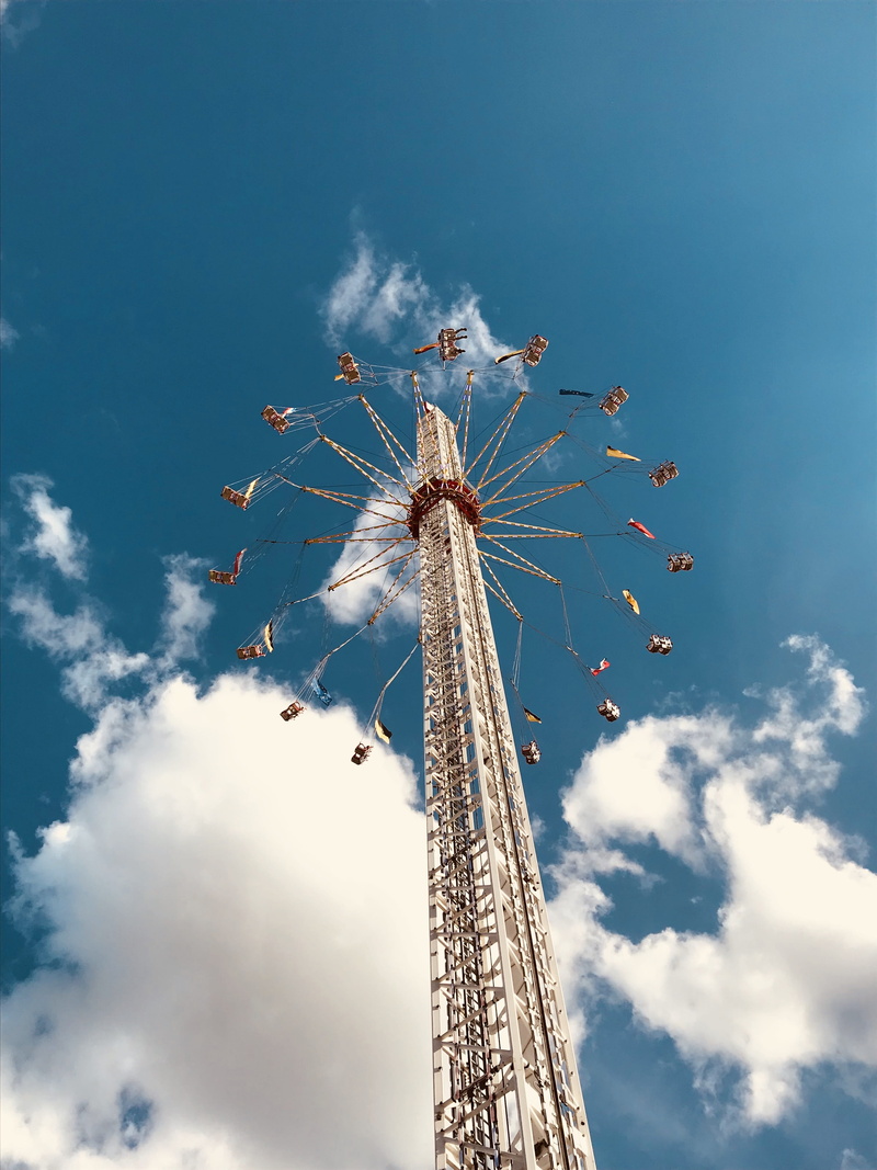 spring festival, carousel, fun, day, no people, stuttgart, outdoors, chain swing ride, motion, fairground, amusement park, lockscreen, excitement