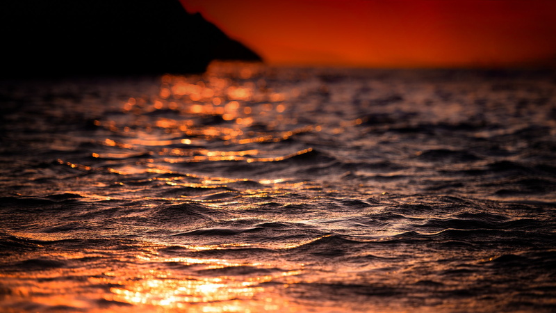 waves, water, plays, Sea, bokeh, 1080P, light, shine, sun, summer, body, Night, Heat