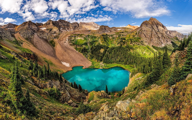 mt, lake, rocky, mountain, colorado, audubon, grandeur, peak, landscape, blue, 1080P, nature