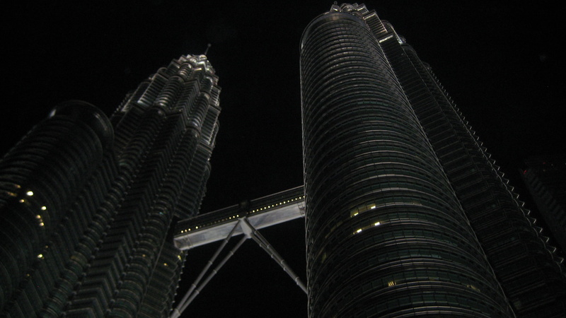 2K, low angle view, outdoors, building, nature, city, building exterior, tall - high, malaysia, bridge, architecture, modern, tower, built structure, dark