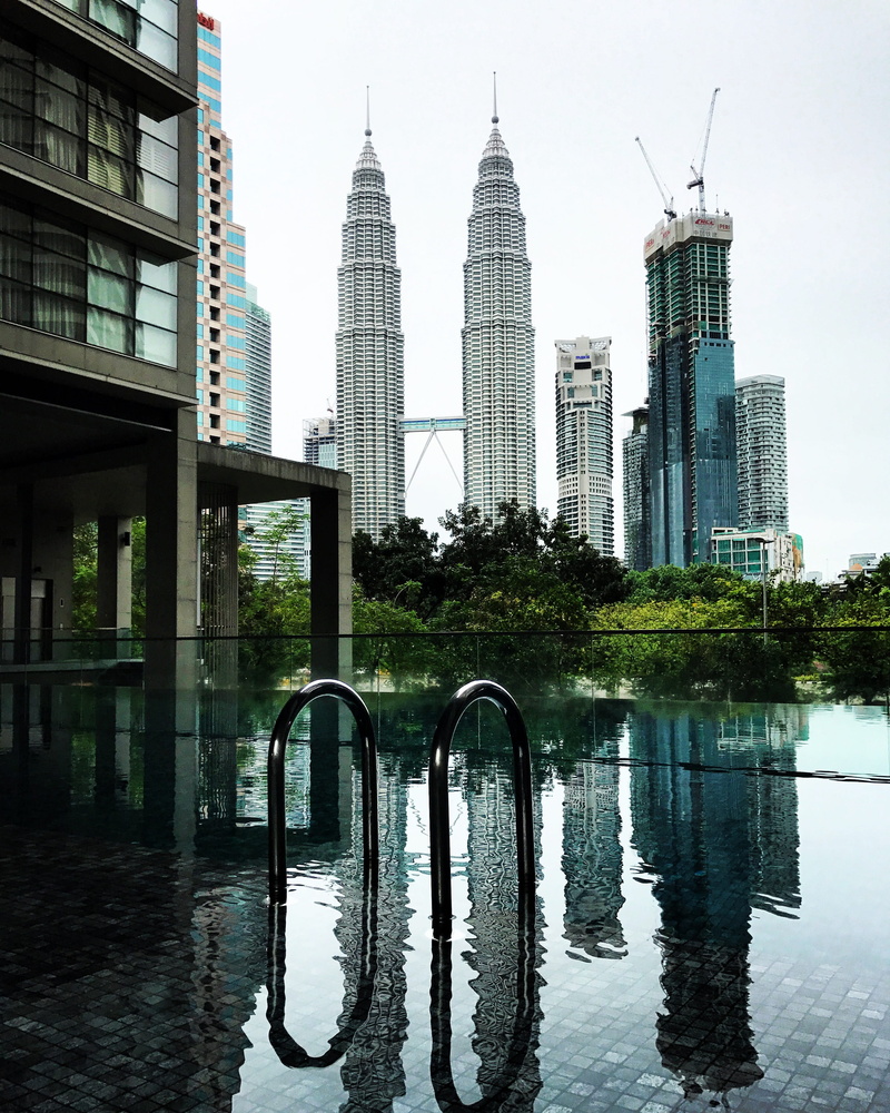 building exterior, 2K, no people, bashniistroy, city, tall - high, kualalumpur, tower, water, canal, petronas, waterfront, office, office building exterior