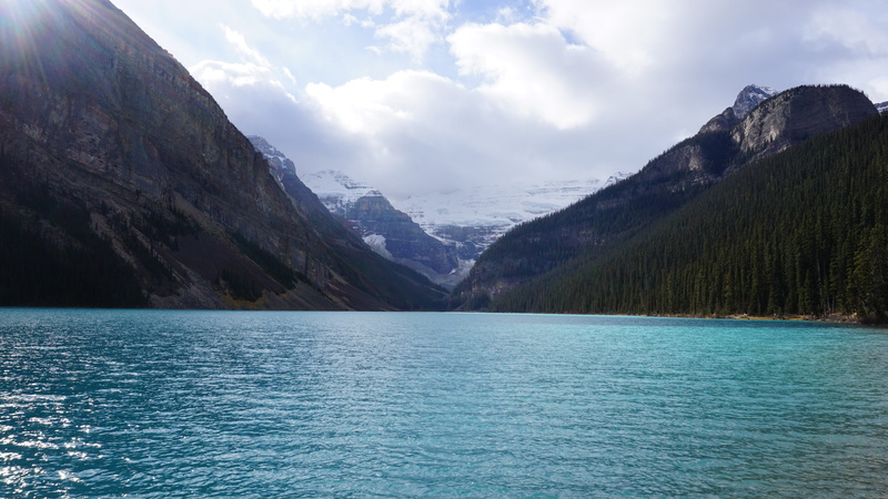 reflection, landscape, lake louise, mountain peak, environment, banff, rockies, mountain range, sky, clouds, park, no people, tranquil scene, non-urban scene