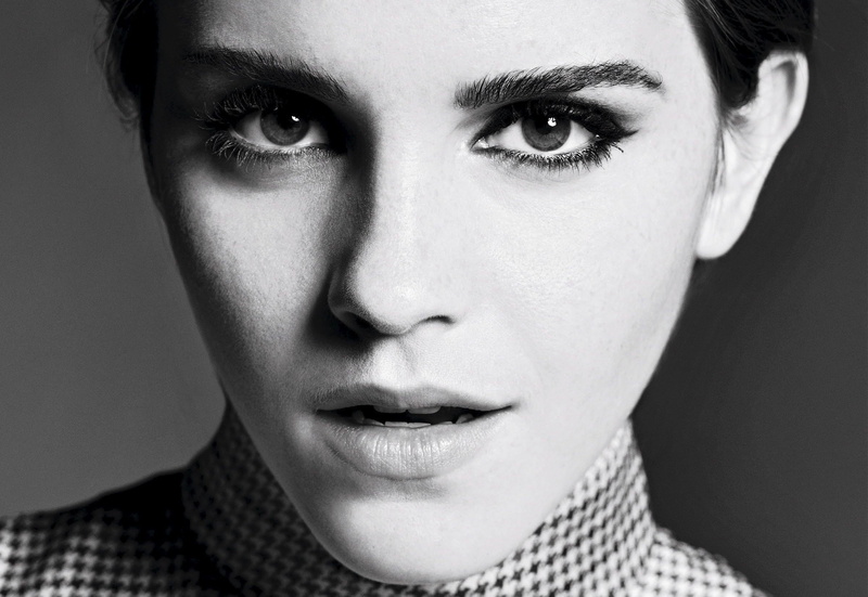 indoors, one person, Actres, women, Emma watson, adult, modern, body part, portrait, retro styled, human body part, beautiful people, Bw, fashion, 2K