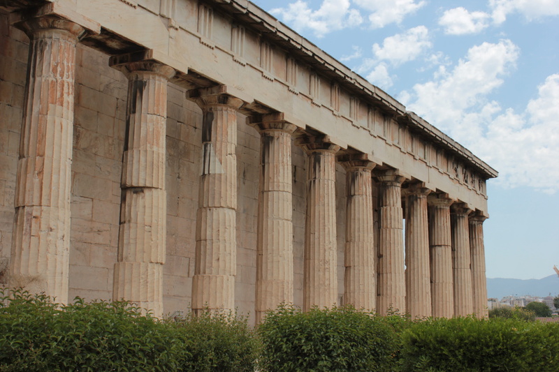 monuments, city, travel Locations, architectural Column, low angle view, hephaestus, history, building, europe, greek, outdoors, built Structure, mythology