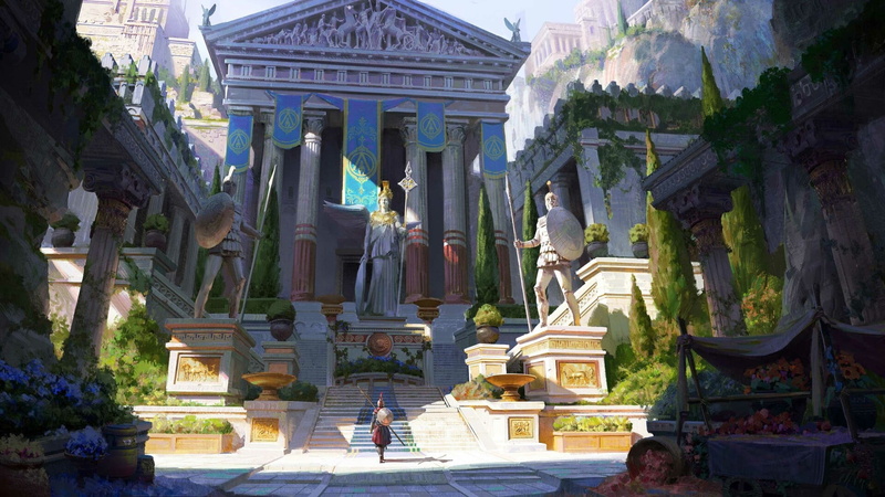 Statue, Greek, Building, Temple, Buildings, 1080P