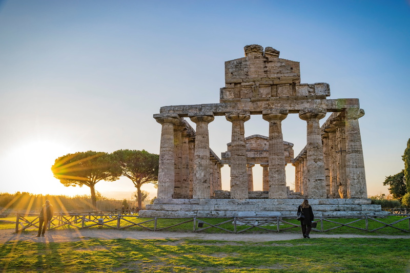 cerere, old ruin, paestum, landscape, the past, photo, day, building exterior, temple, building, ancient civilization, travel destinations, antique, plant