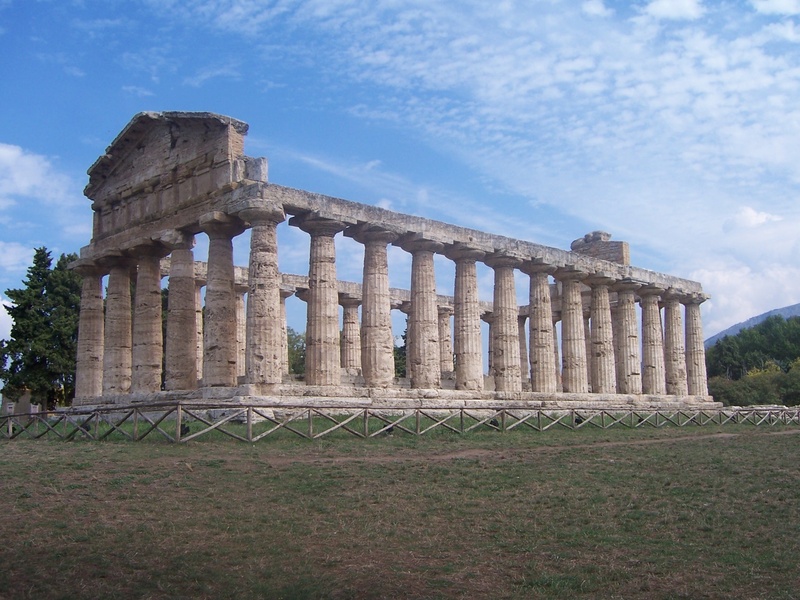 antique, architectural column, tourism, columnar, sky, weathered, old, decay, parthenon, building, ruins, 1080P, outdoors, bad condition, cloud - sky