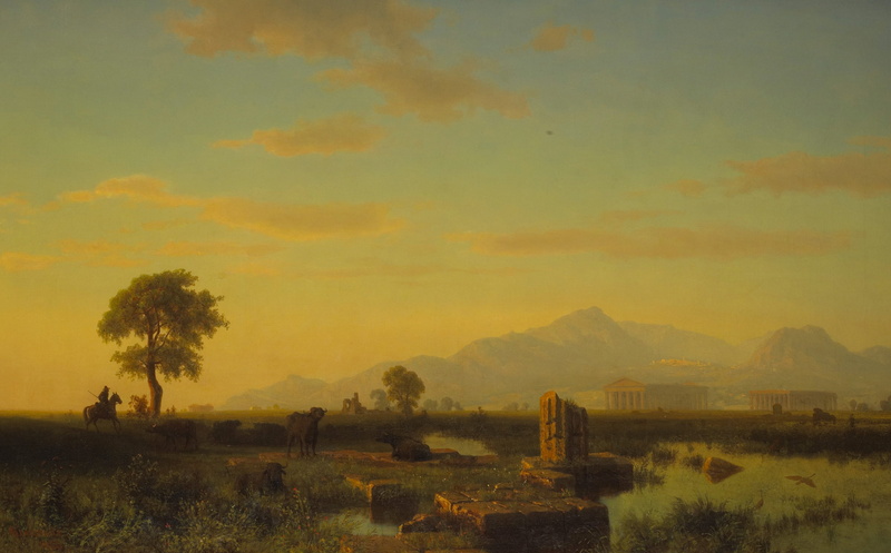 picture, 2K, The Ruins Of Paestum, landscape, Albert Bierstadt