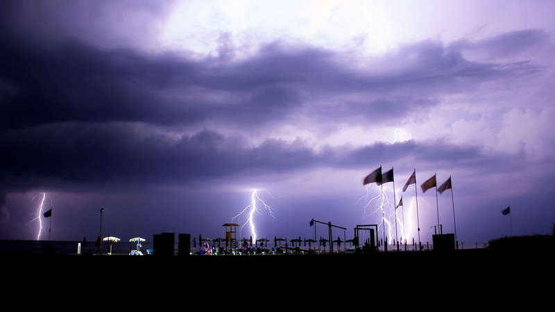 alternative energy, sign, ominous, cloud - sky, flag, sky, power supply, storm, storm cloud, power in nature, 2K, illuminated, renewable energy, lightning