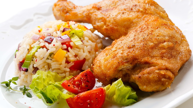 chicken breast, chicken meat, plate, ready-to-eat, salad, bell pepper, meat, studio shot, 4K, chopped, freshness, snack, vegetables, white meat, wellbeing